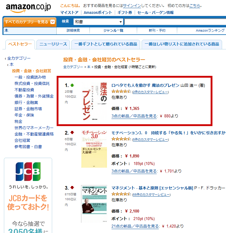 アマゾン投資・金融・会社経営部門で1位! fin