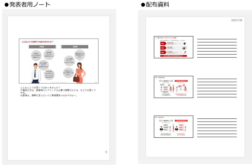 発表者用ノートや配布資料の作成