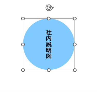③図形内の文字が縦書きに変更されます。